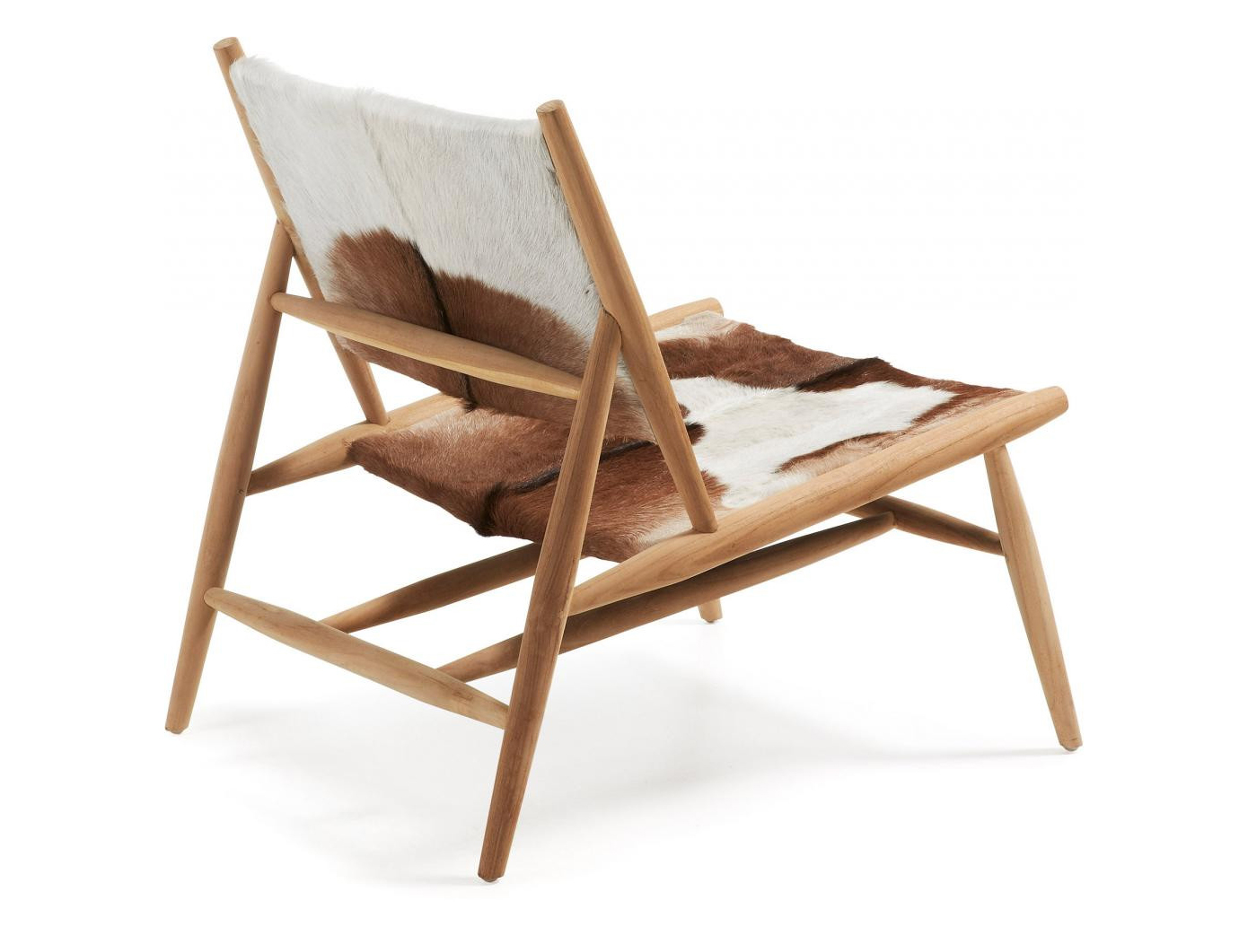 Praktisch Haringen pop Fauteuil IKE - Teak wood/goat leather bruin | DEBA Meubelen