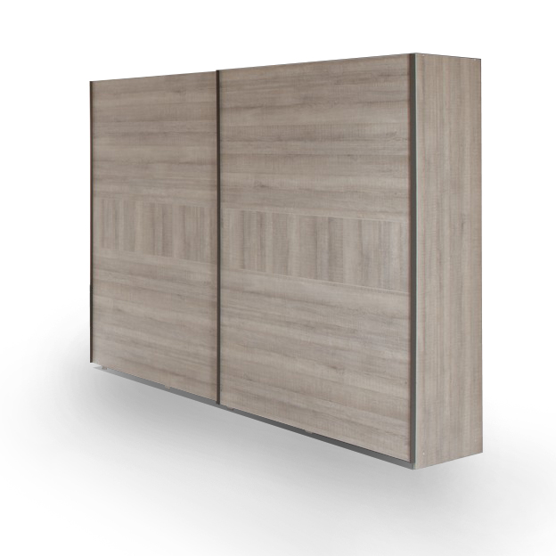 Kast kleerkast BRUNO - Authentic Oak Grau Hout