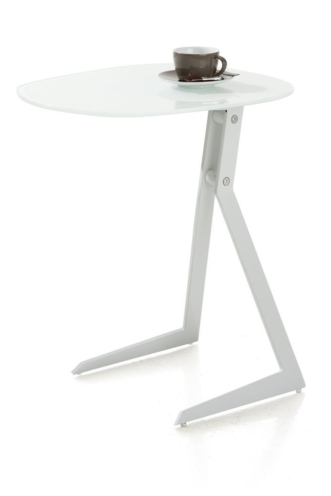 Calimero laptoptafel, ice glass white Wit