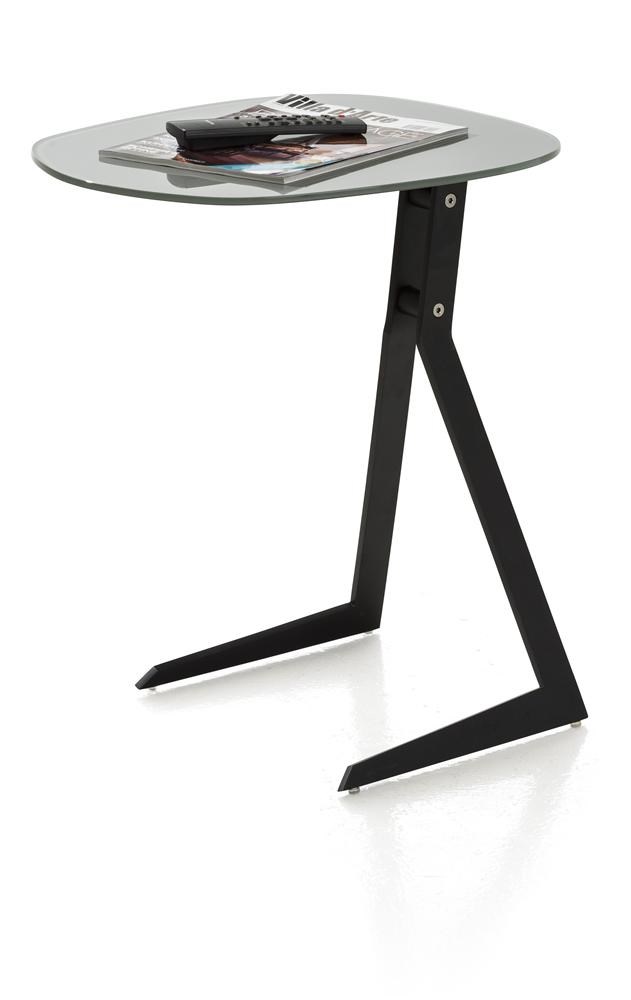 Laptoptafel 'Calimero' - kleur: Glas Metallic Grey Zwart