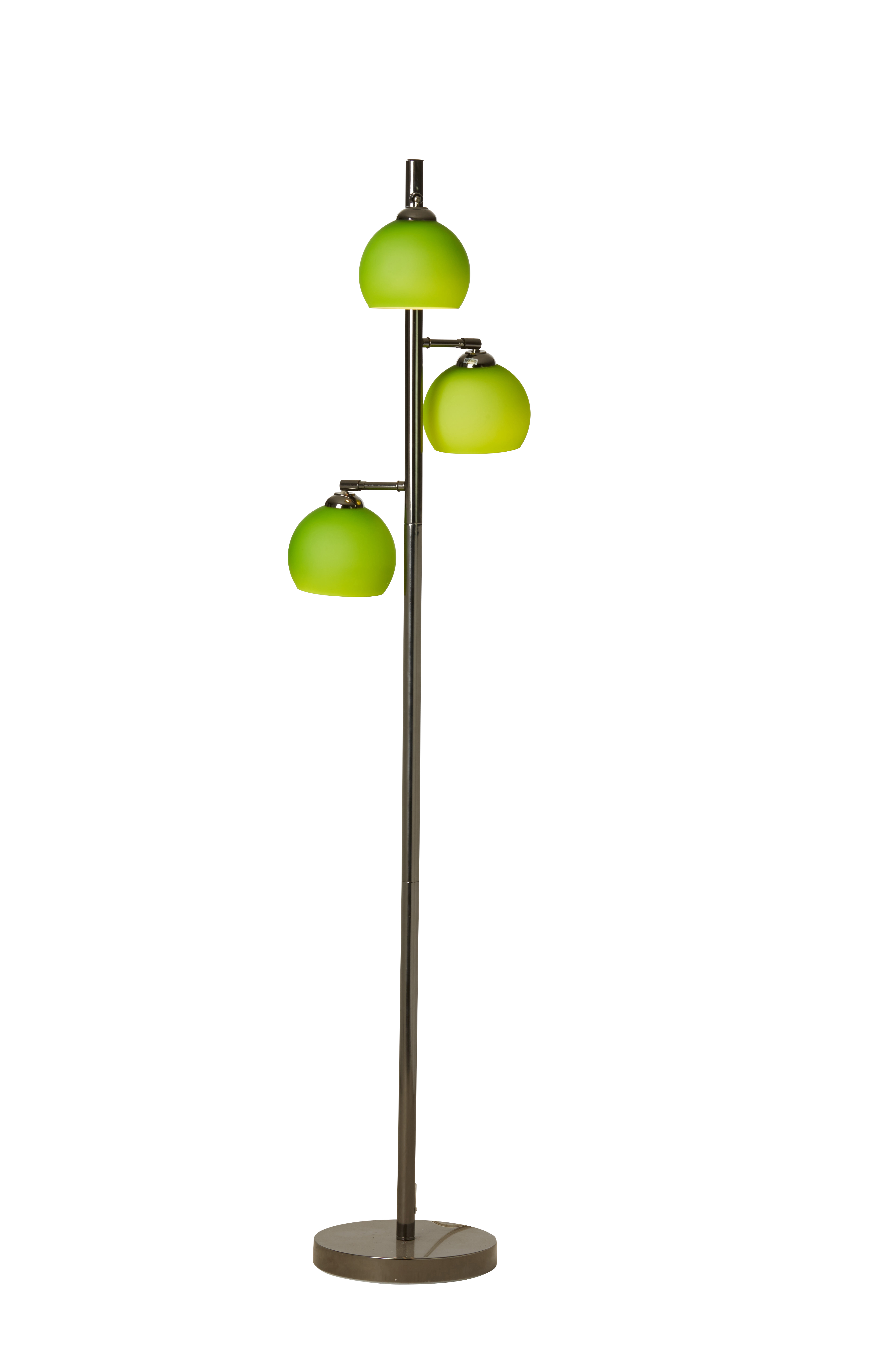Vloerlamp BALL - Zwart chroom + rood glas Rood