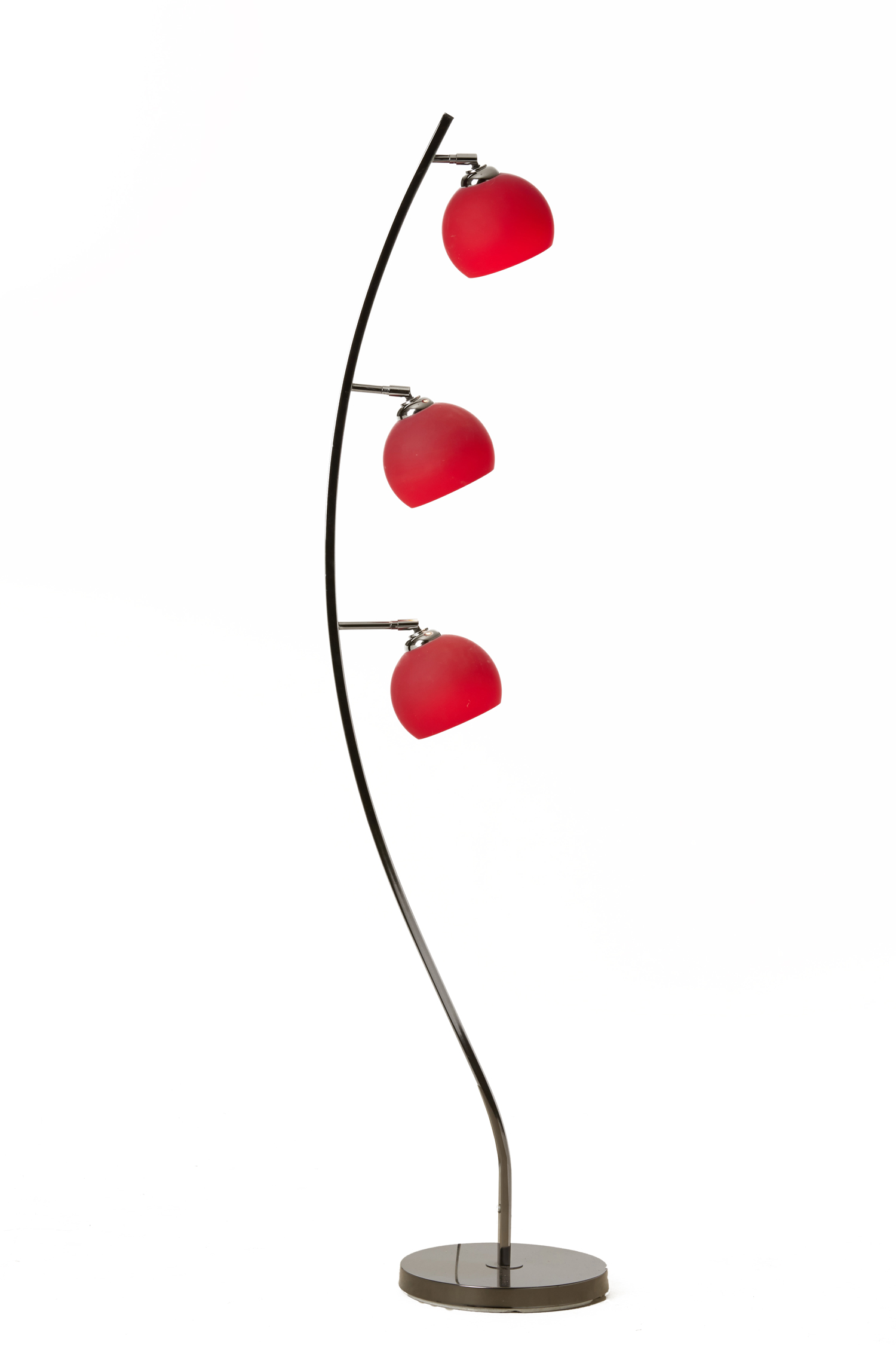 Vloerlamp COCOON 3 - Zwart chroom + rood glas Rood