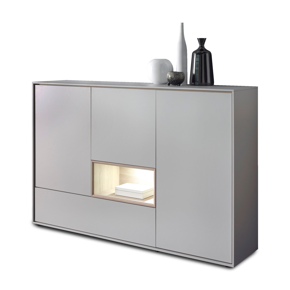Wandkast incl. verlichting KYARA - Cashmere Grijs