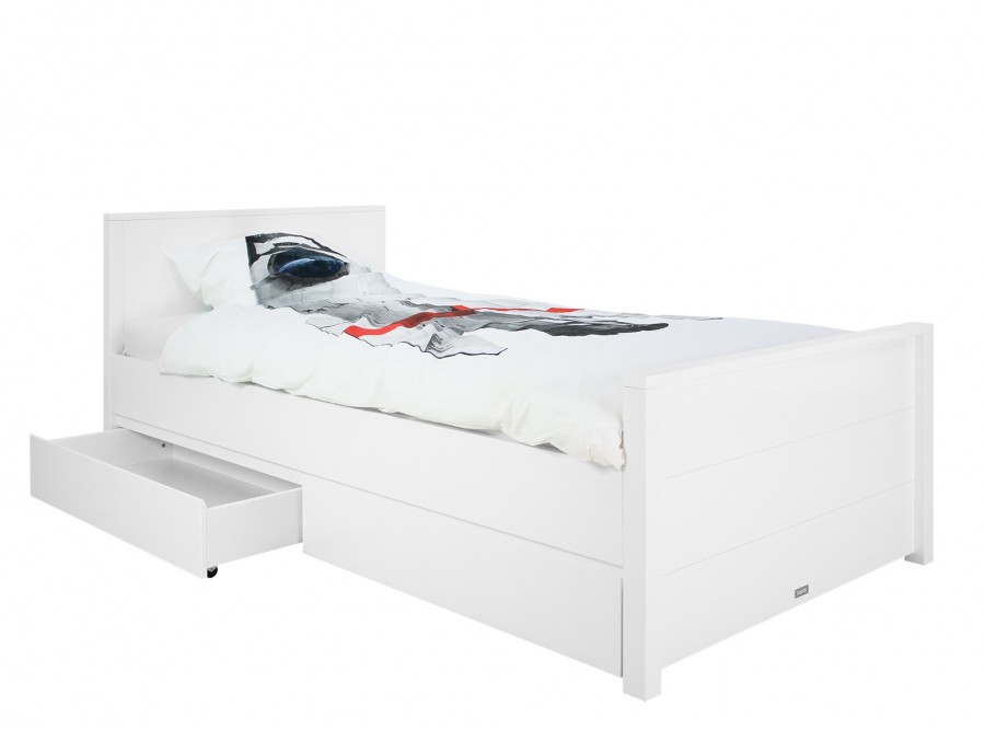 Bopita bed hoog hoofdbord 90 x 200 cm wit | DEBA