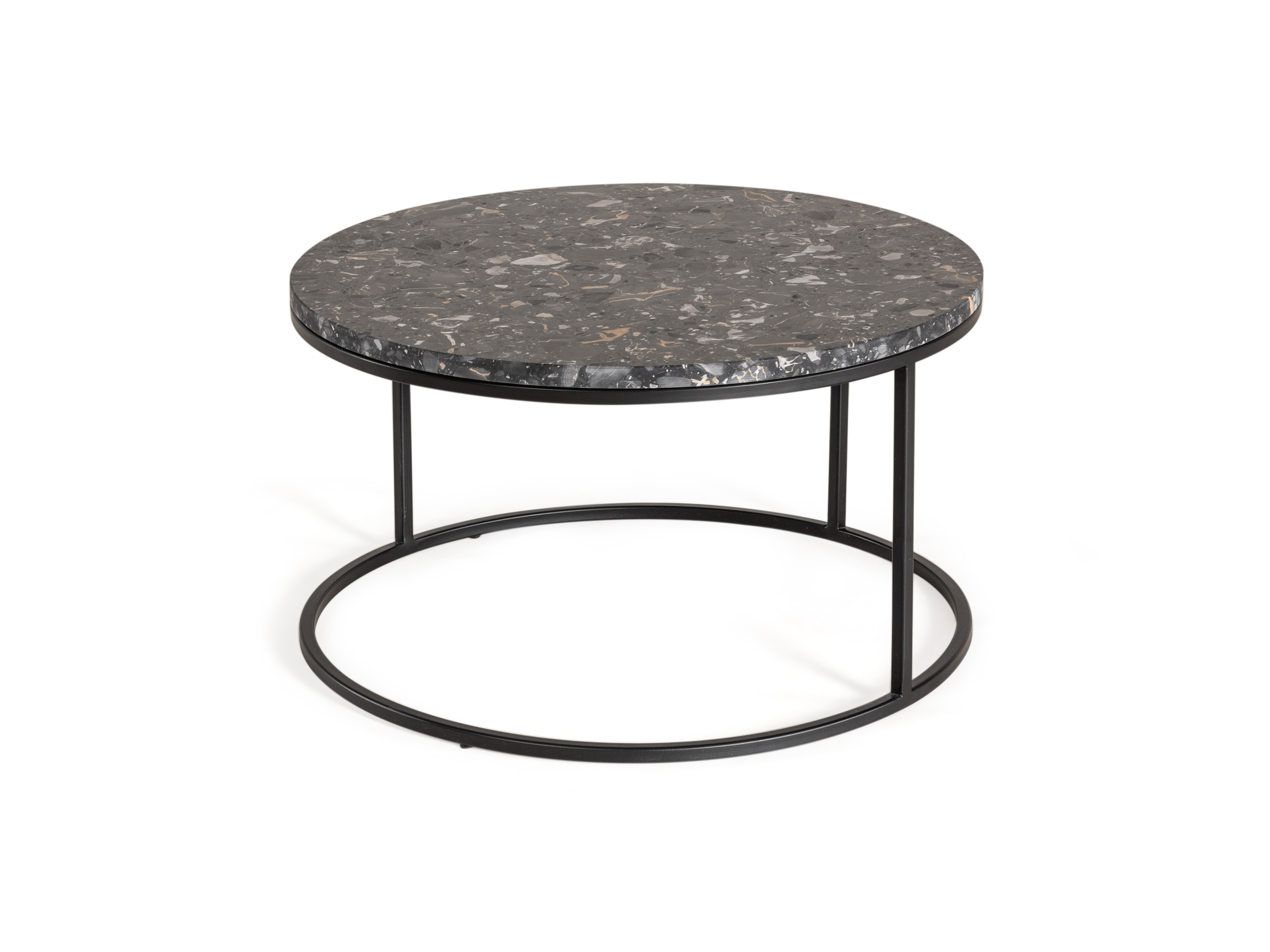 Ronde salontafel Maya - Terrazzo nero portoro Multicolor