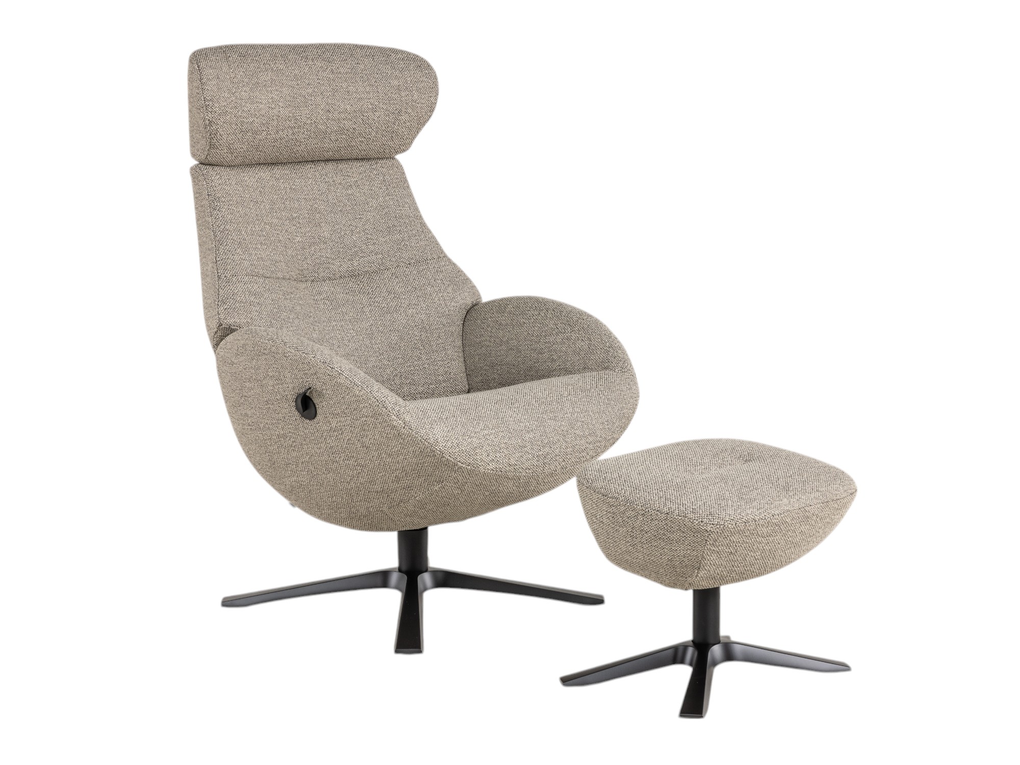 Relaxfauteuil met voetbank GLOBE - Grijs Grijs