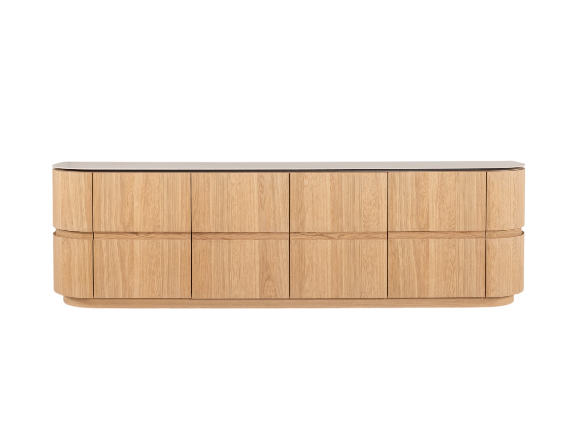 Dressoir HANA - Naturel eikenfineer/Keramiek Hout