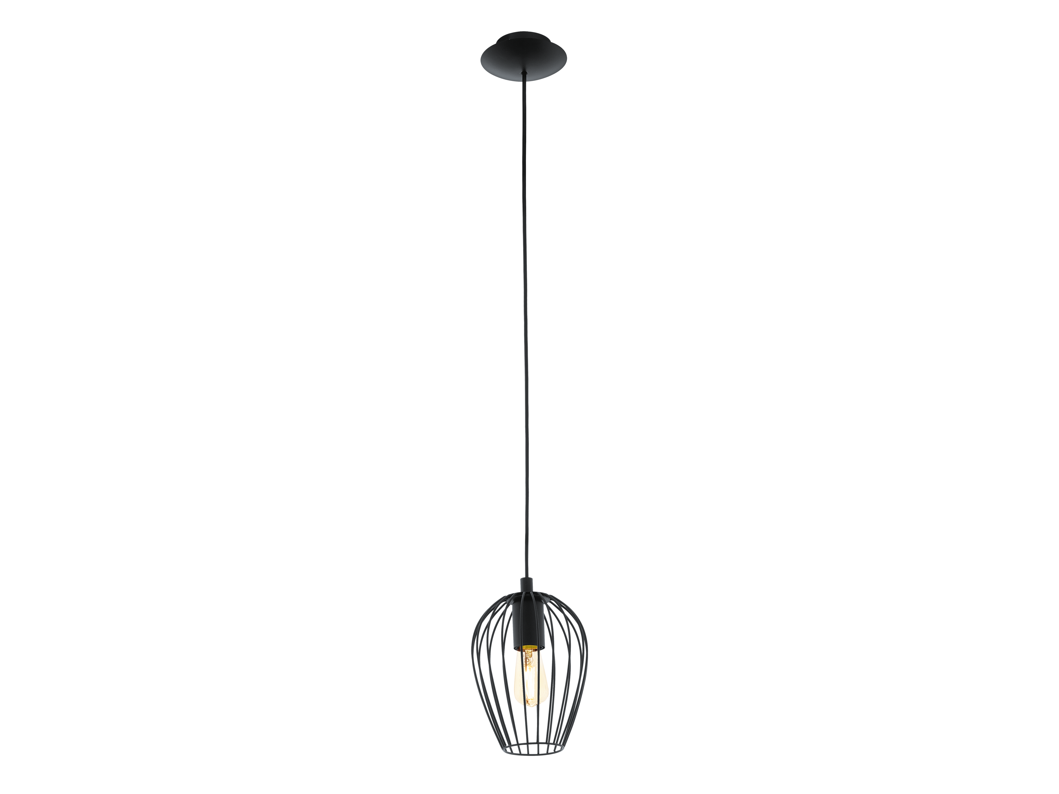 Eglo Newtown hanglamp smal zwart B16 x D16 x cm | DEBA Meubelen