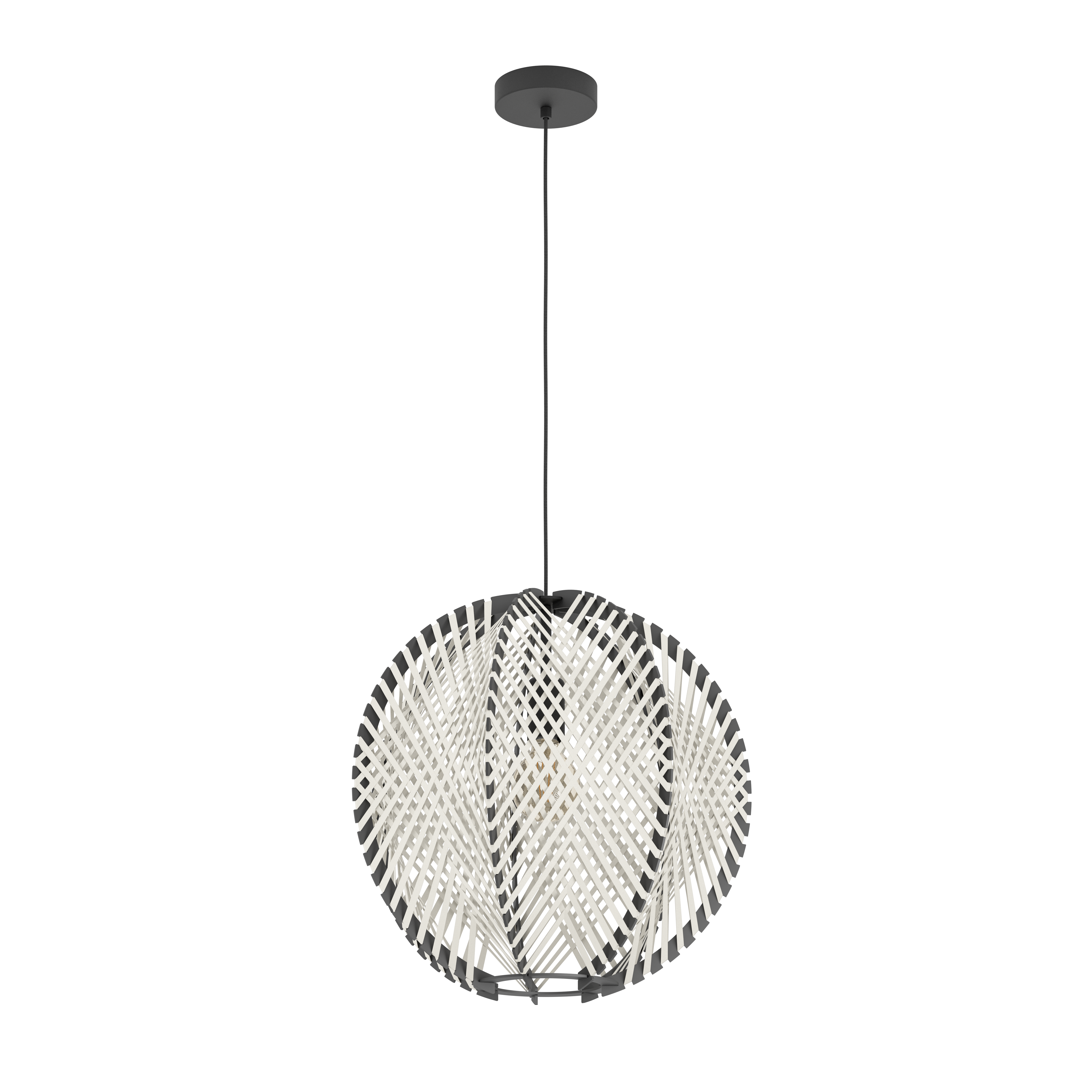 Hanglamp WAVERTON - Zwart / Hout Zwart