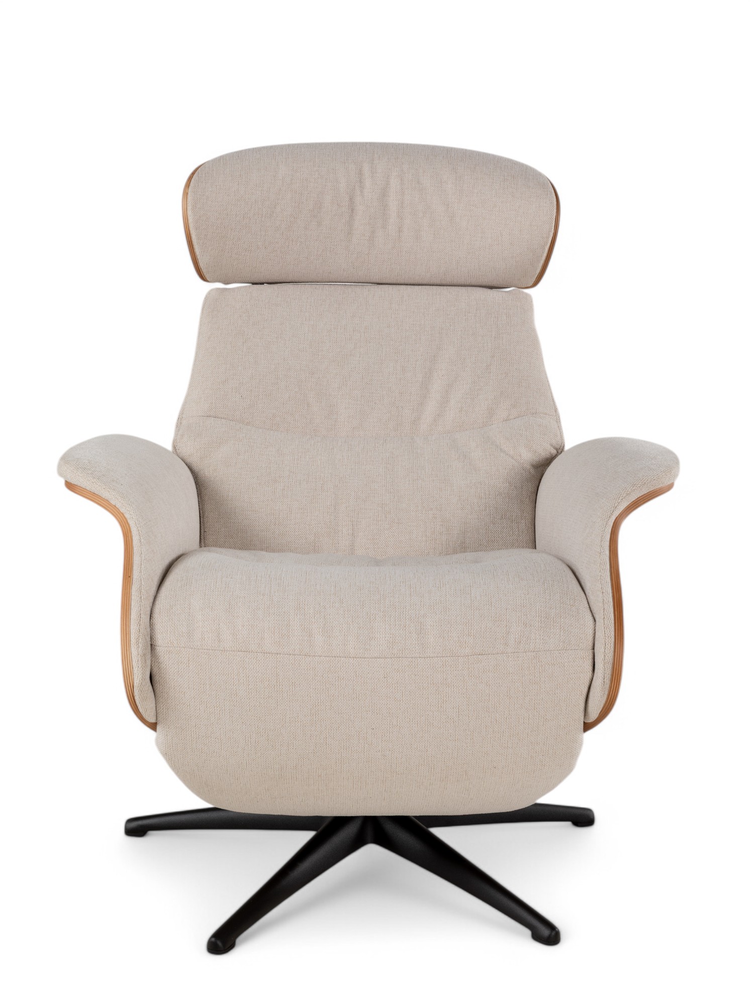 Relaxfauteuil medium CLEMENT - Beige/Walnoot Beige