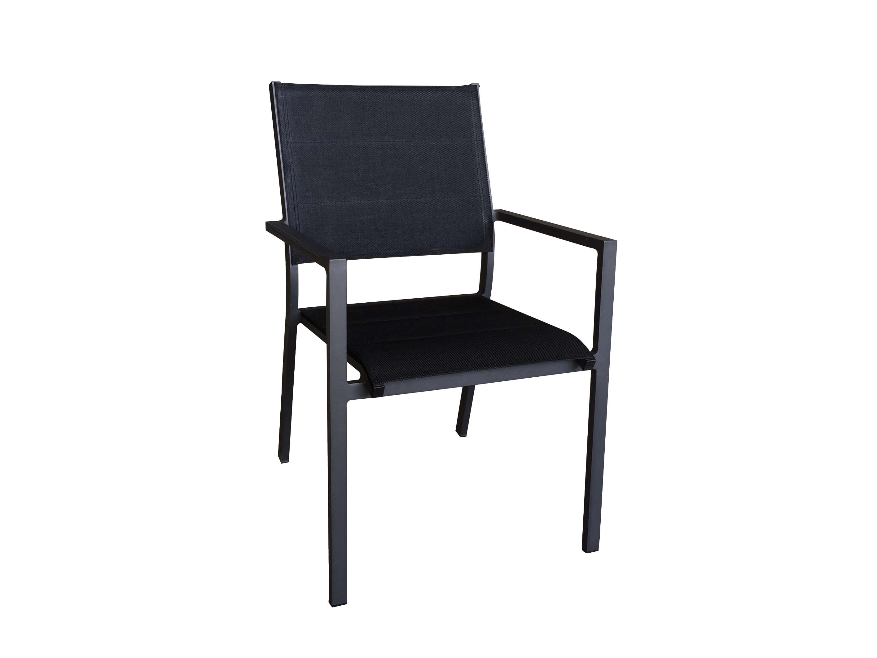 kant Kapitein Brie Kust Gescova Capri tuinstoel stoel voor buiten zwart aluminium zwart B56 x D59 x  H88 cm | DEBA Meubelen