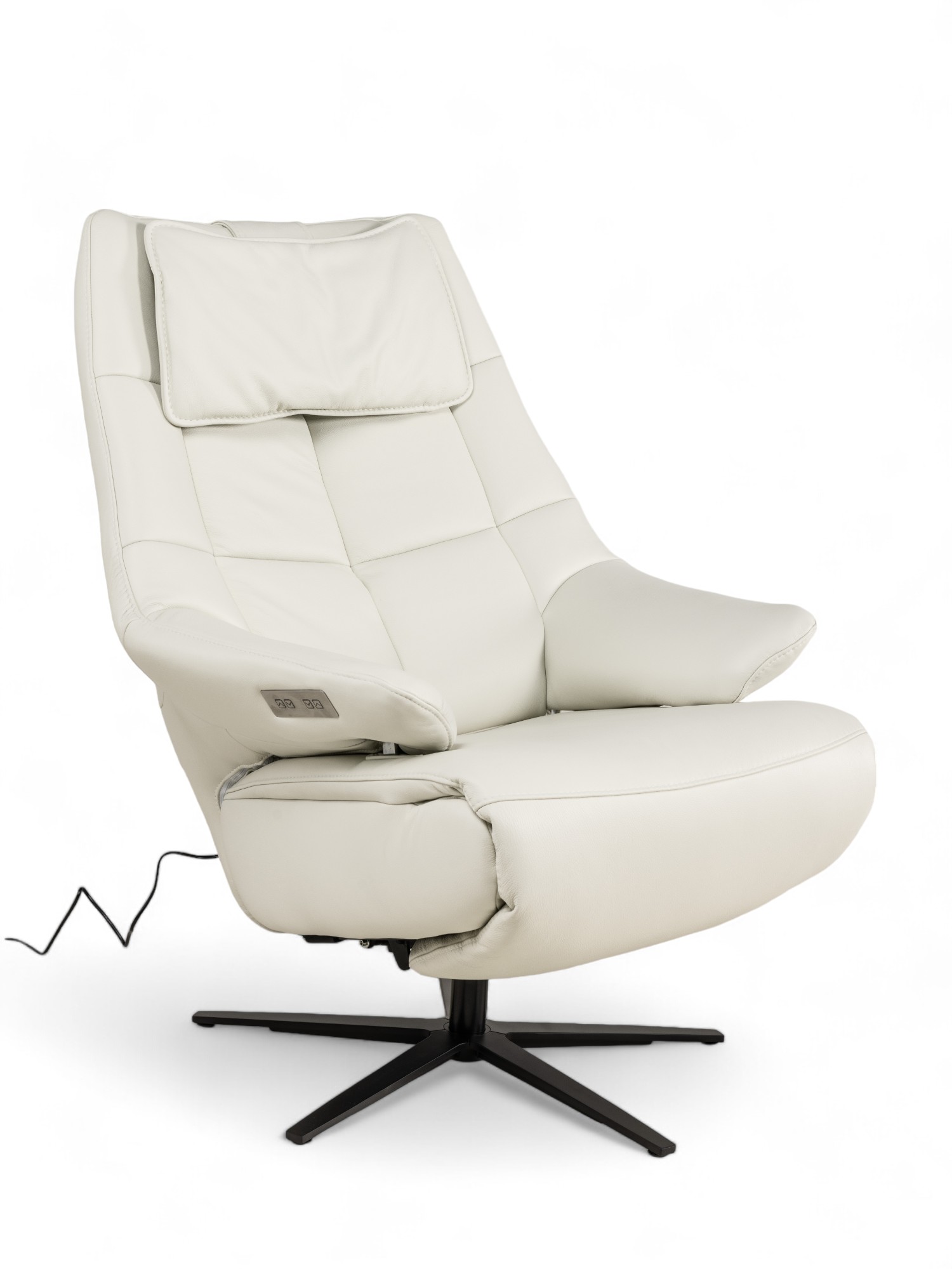 Relaxfauteuil L VIGO - Wit leder Wit