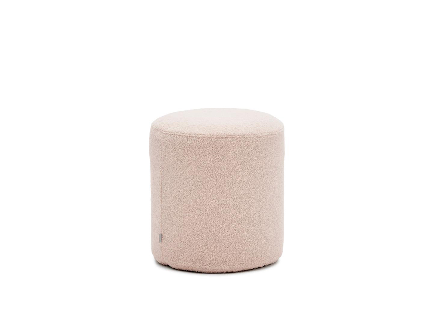 Poef met afneembare hoes KAELI - Roze Bouclé Roze