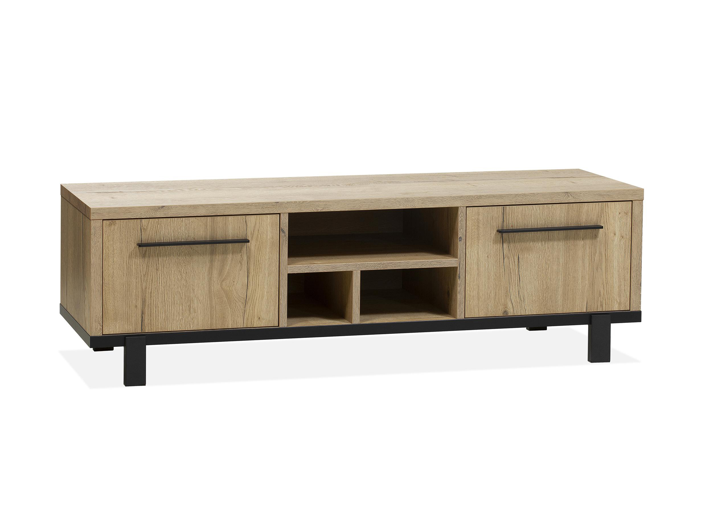 Tv-meubel WOODY groot - Natuur/zwart metaal Hout