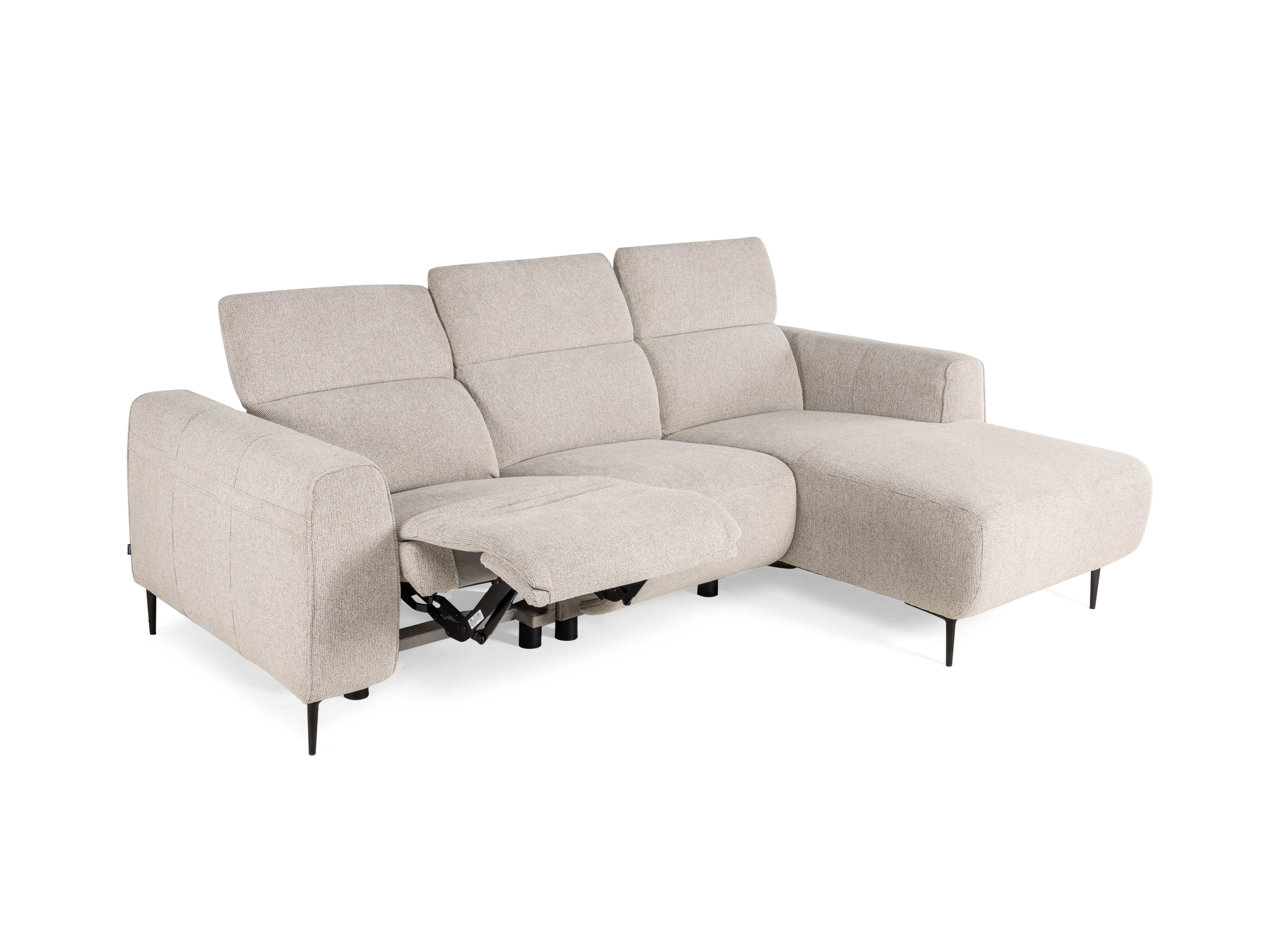 Modulax Maxime hoekzetel elektr. relax beige stof L-zetel