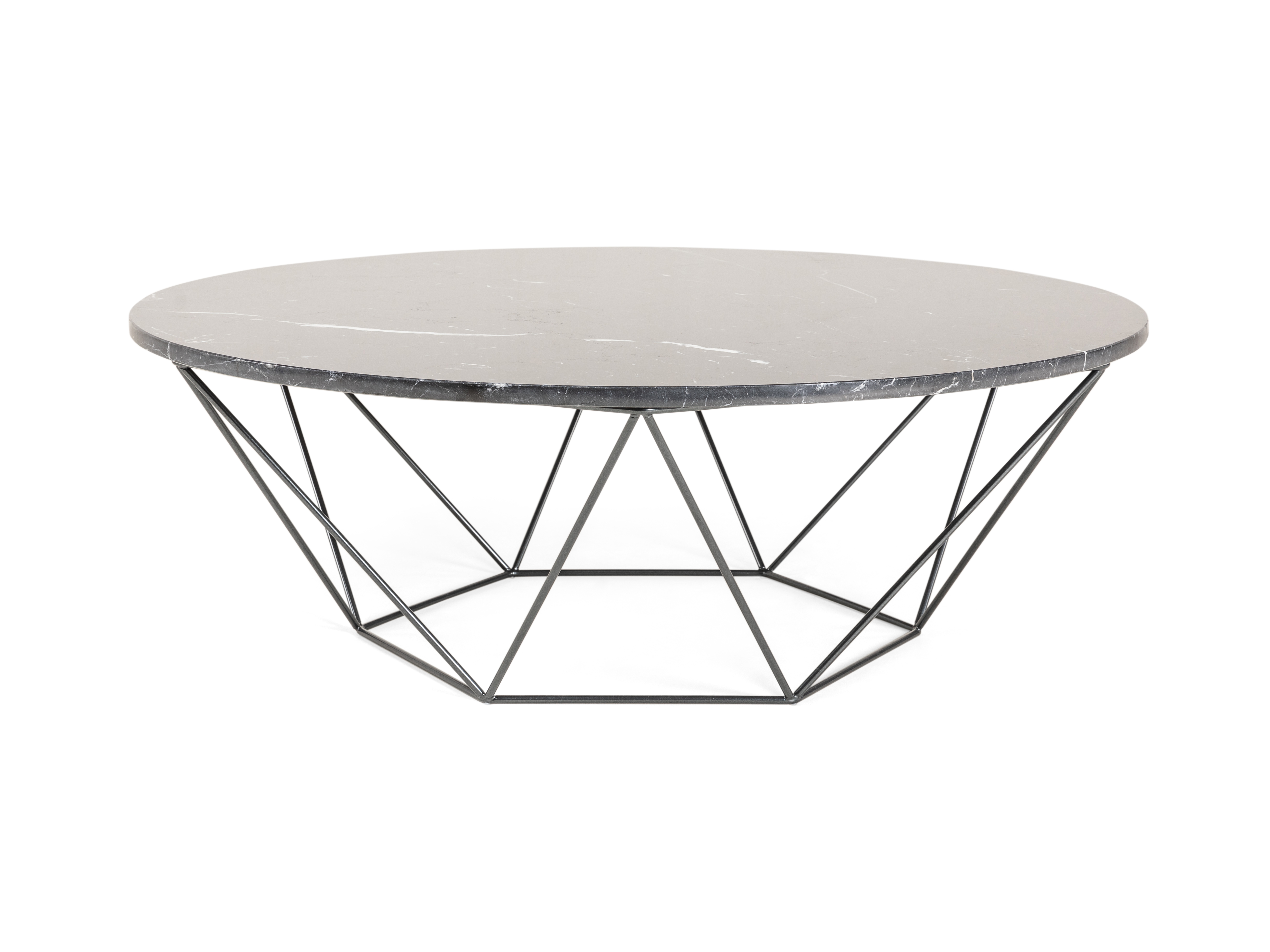 Salontafel SIX laag - Marmer/stalen frame Zwart
