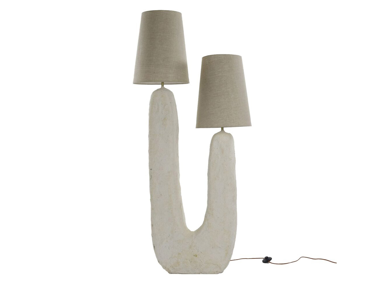 Vloerlamp EIVISSA - Beige / Papier Maché Beige