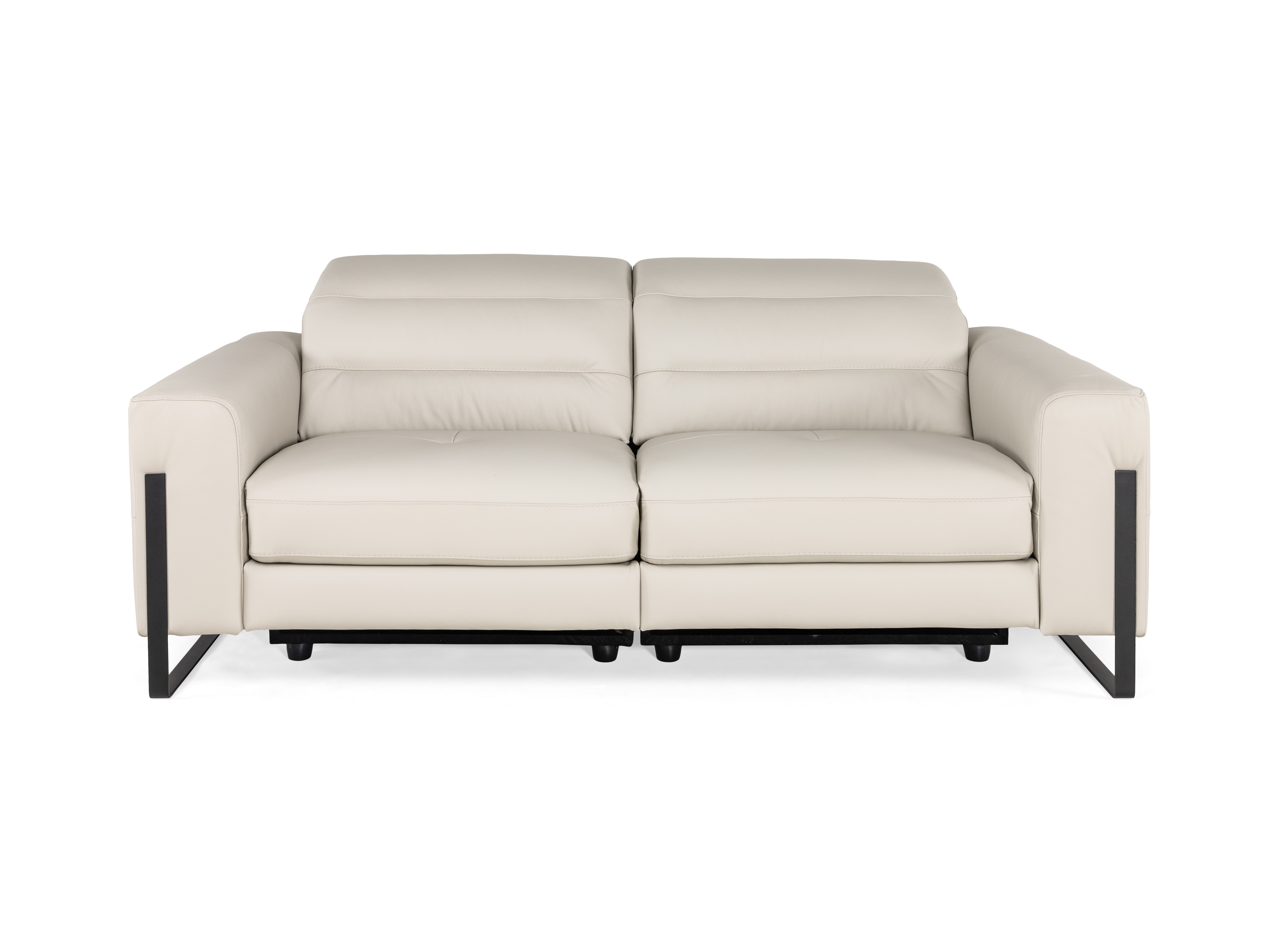 2-zit met 2 elektr. relaxen DENZEL - Beige leder Beige