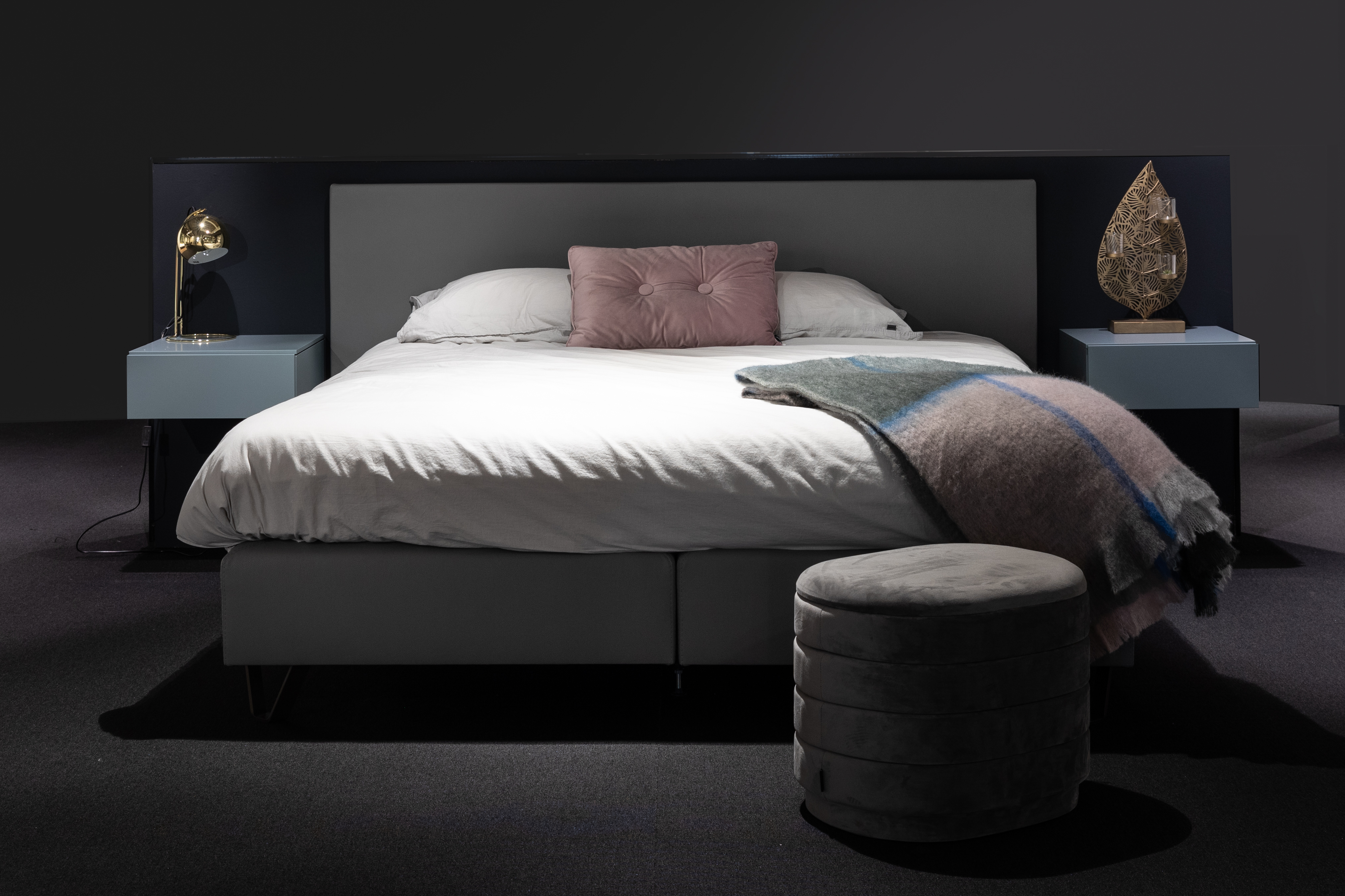 Boxspring BOX 25 met matras - Santos grey Grijs