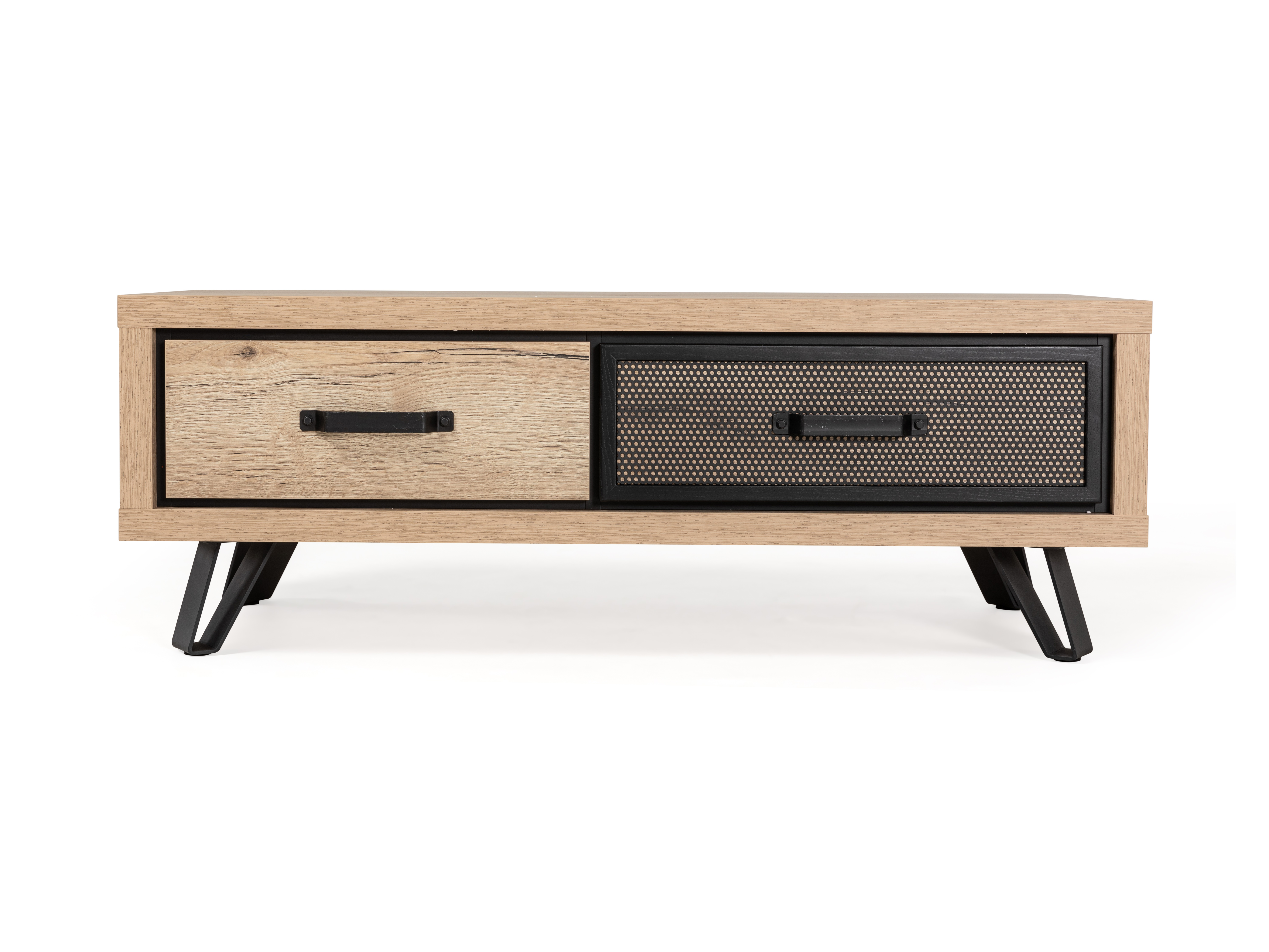 Salontafel ARCHIE - Halifax eik/zwart metaal Hout