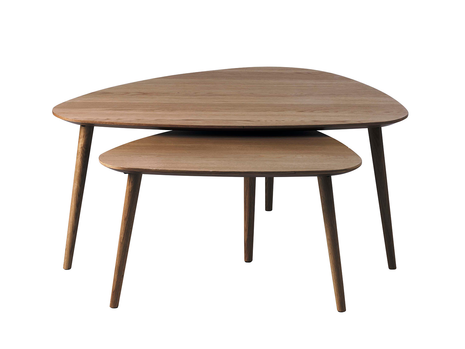 Set van 2 salontafels ADDA - Smoked Oak Hout