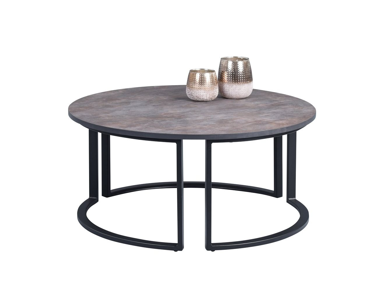 Bijzettafel OHIO - Groot - Roest/Zwart Grijs