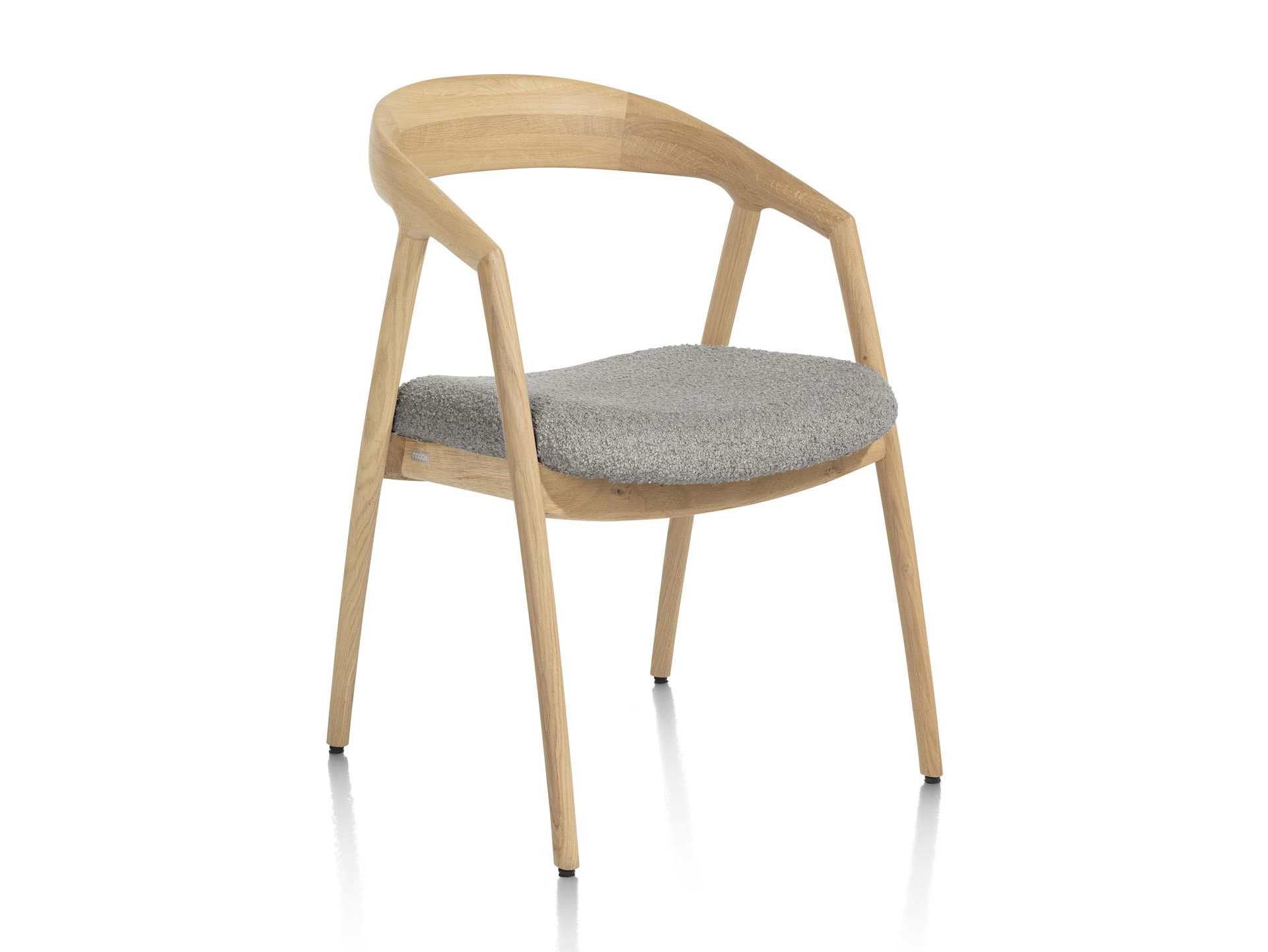 Armstoel DANTE - Massief eikenhout/Grijze stof Grijs