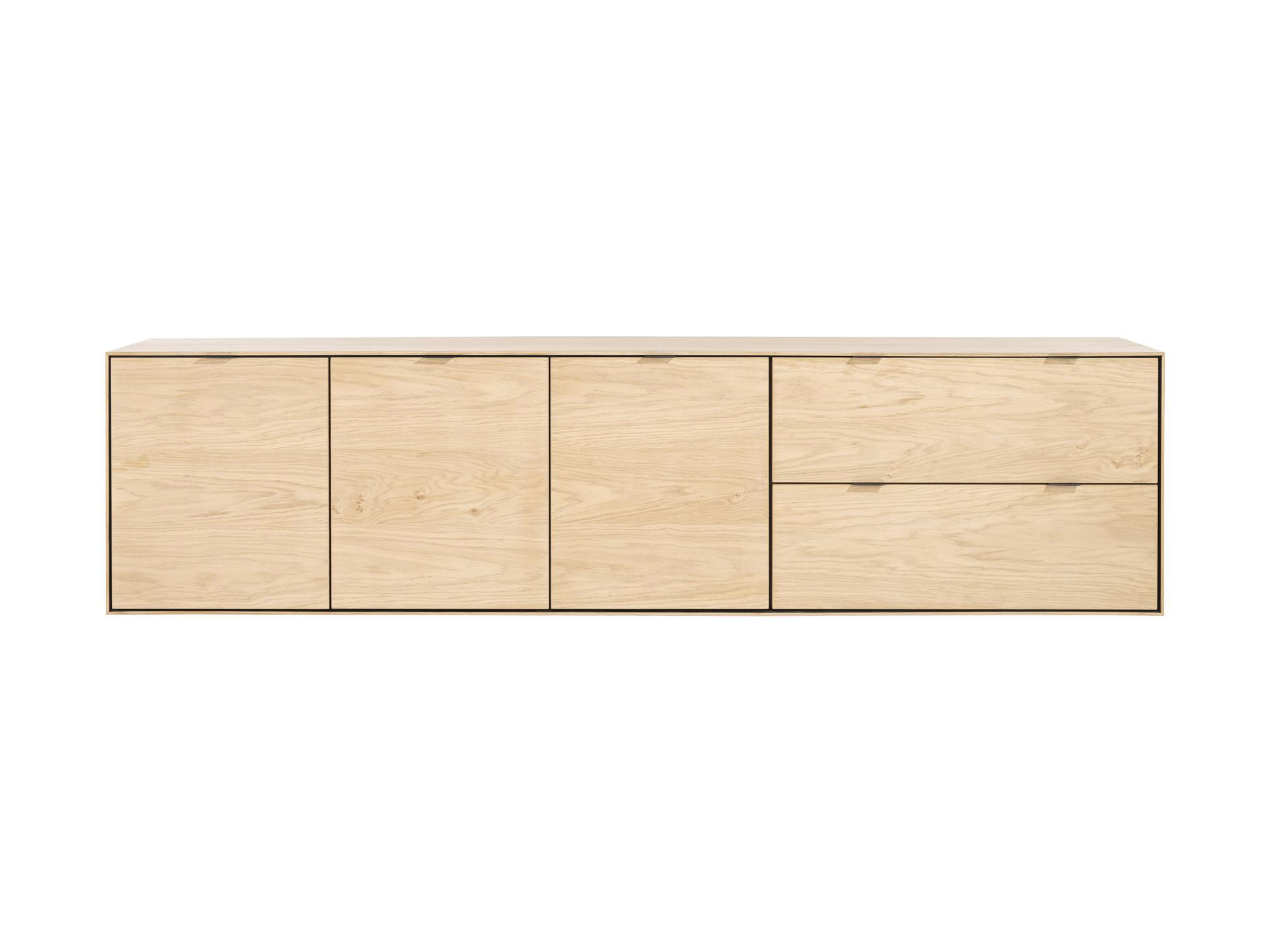 Dressoir 240 cm ELEMENTS 3 deuren/2 laden - Naturel Hout